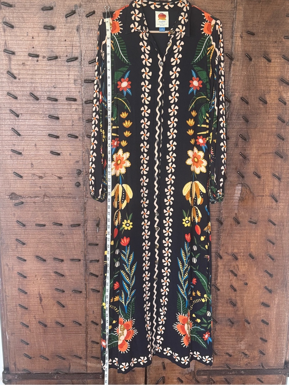 FARM Rio Black Maxi Dress with Colorful Floral Embroidery - Picture 5 of 7